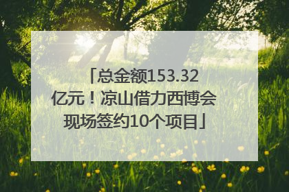 总金额153.32亿元！凉山借力西博会现场签约10个项目
